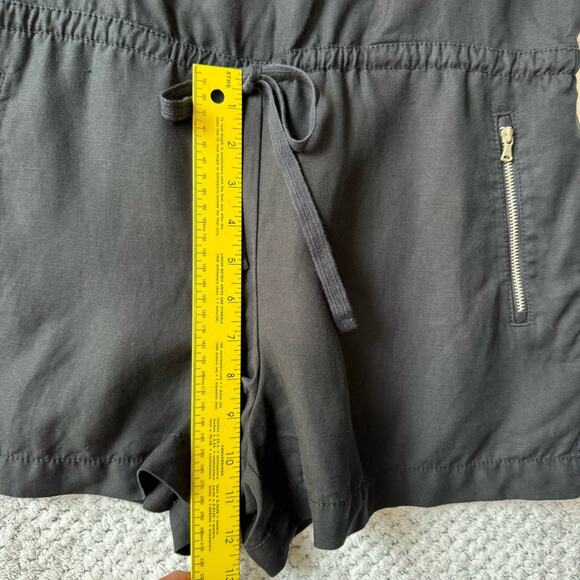 LOFT Lou & Grey Romper S Black Linen Zip Pocket Tie Waist Key Hole Straps V-Neck - Picture 12 of 15